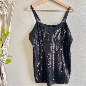 Torrid Top Sequins Tank Size 2 Black